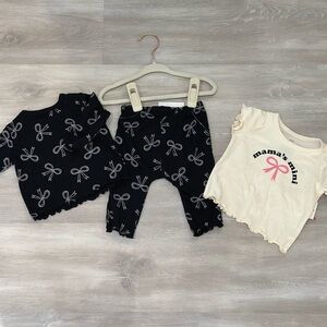 Cat & Jack Cream Baby Top with Pink and Black Print